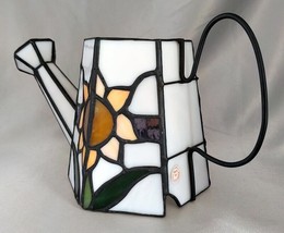 Sunflower Stained Glass Watering Can Votive Candle Holder / Table Lamp - $24.40