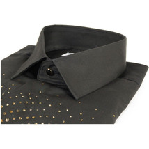 Mens CEREMONIA Shirt 100% Cotton Medusa Medallion Rhine Stones #stn 15 vrs black image 6