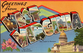 Large Letter Greetings From West Virginia - Postcard  (C5) - £6.17 GBP