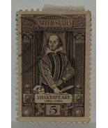 VINTAGE STAMPS AMERICA AMERICAN USA 5 C CENT SHAKESPEARE ANNIVERSARY X1 B35 - £1.36 GBP