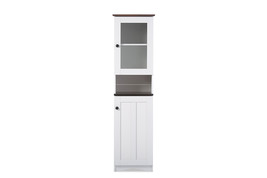 Elyse Two-tone White and Dark Brown Buffet and Hutch Kitchen Cabinet - $3,754.20 MXN