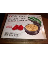 New Holiday Christmas Tree Mini Waffle Maker Non-Stick 4&quot; Cooking Surface - £15.69 GBP