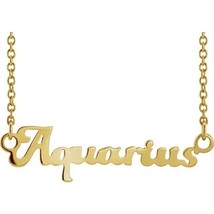 Aquarius Zodiac Necklace in 14k Yellow, Rose or White Gold - £311.70 GBP+