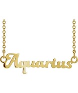 Aquarius Zodiac Necklace in 14k Yellow, Rose or White Gold - £305.90 GBP+