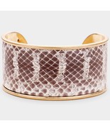Elegancewithflair  Snake Pattern Wide Cuff Bracelet casual jewelry for ... - $189.28 MXN