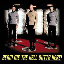 Classic Star Trek Beam Me the Hell Outta Here! T-Shirt NEW UNWORN - £13.91 GBP