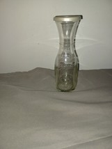 Braswell&#39;s Quarter Liter Clear Glass Milk Bottle Carafe With Reusable Sn... - $9.99