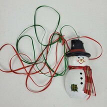 Vintage Hand Painted Wood Snowman Pendant On String Necklace 30 Inch Pul... - €6,44 EUR