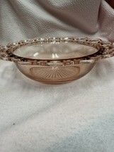 Vtg Anchor Hock Pink Depression Glass Old Colony Open Lace 9.5&quot; x 2.5&quot; Bowl MINT - £12.66 GBP