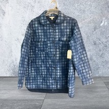 Time And Tru Quilted Blue Plaid Jacket Women’s Sz S 4-6 Button Up Comfor... - £17.28 GBP