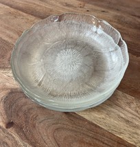 Vtg Set Of 4 Vintage Arcoroc France Glass Plates 8” Flower Pattern - $429.68 MXN