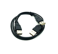 USB 2.0 High Speed Dual Type A Male to Male X2 Y Cable Cord HUB HDD 1FT/3FT - £11.18 GBP