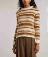 Max Mara Sz M Womens Colonia Sweater Top Lux Mohair Wool Tobacco Strp It... - $173.24