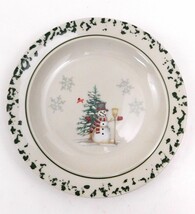 Country Snowman Themed Bread Salad Dessert Plate Tree Bird Top Hat Scarf... - $20.79