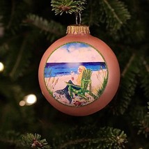 Mermaid on Adirondack Chair Glass Globe Ornament Made in USA Hand Painted - $26.68
