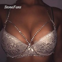 Stonefans Sexy Cross Crystal Rhinestone Body Bra Chain for Women Chains Breast B - £9.56 GBP