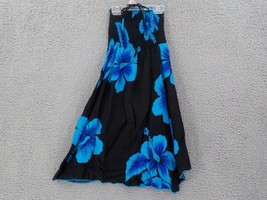 Favant Girls Butterfly Dress SZ 10 Black Blue Hibiscus Elastic Front Bod... - $14.99