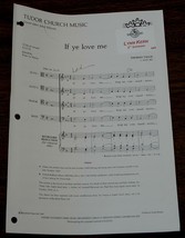 If Ye Love Me, Thomas Tallis, Tudor Church Music, 1965, Old Sheet Music - £4.67 GBP
