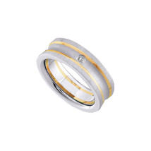 Tungsten Carbide Yellow Gold Mens Round Diamond Fusion Band Ring 1/20 Cttw - £173.26 GBP