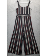 Express Jumpsuit Womens Medium Multi Striped Empire Waist Square Neck Wi... - $31.78 CAD