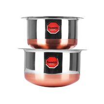 Stainless Steel Kitchenware Cooking Tope Set With Lid 1 L, 1.4 L, 2 Piece - £70.18 GBP