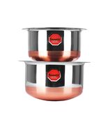 Stainless Steel Kitchenware Cooking Tope Set With Lid 1 L, 1.4 L, 2 Piece - £69.04 GBP