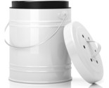 3 Liter White Countertop Compost Bin - Kitchen Compost Bin With Ez-No Lo... - $46.99