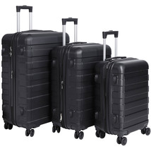 Luggage 3 Piece Sets With Spinner Wheels Abs Durable Hardside Suitcase 21/26/30&quot; - £120.45 GBP