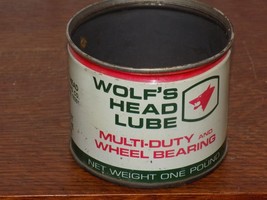Vintage Wolf’s Head Lube Empty Topless One Pound Can - $29.70