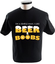 Im A Simple Man I Like Beer And Boobs Funny Beer T Shirt - £13.59 GBP+