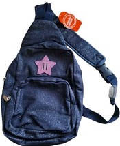 Wonder Nation Girls/Women Dark Purple W/Star Denim Adjustable Strap Sling Bag  - £10.99 GBP