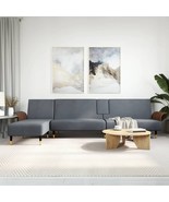 vidaXL L-shaped Sofa Bed Dark Grey Velvet Large Foldable Modern - $1,026.16 CAD