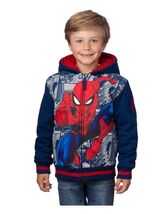 Spider-Man Boys Girls Hoodie Multicolor Plush Pockets Full-Zip Marvel Un... - $745.80 MXN
