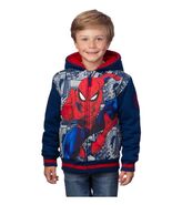 Spider-Man Boys Girls Hoodie Multicolor Plush Pockets Full-Zip Marvel Un... - $742.27 MXN