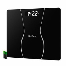 Digital Scale For Body Weight By Bobbros (Black), Step-On Technology, 400 Lb/180 - £25.54 GBP