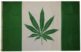 3&#39;x5&#39; GREEN Canada Marijuana Leaf Flag Canadian Pot Weed Joint Spiff Liberalize - £21.10 GBP