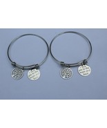 2X Charm Bracelet Bangles I Love you to Moon and Back, Tree of Life, Sil... - £9.34 GBP