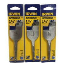 Irwin SpeedBor  1-1/2&quot; Blue-Groove Wood Spade Drill Bit 87924 Pack of 3 - £16.66 GBP