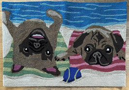 pug area rug 24”x36” Beach Cottage Vacation Home Kitschy - £99.91 GBP