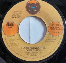 Todd Rundgren &quot;Pulse&quot;/&quot;Compassion&quot; Bearsville BSS49771 Vinyl 7&quot; stereo s... - £3.18 GBP