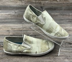 Seavees Women’s 8.5 Baja Slip On Saltwash  Beige/Green Camo Flats Sneakers - $26.73