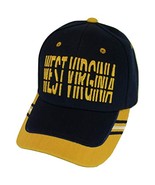 West Virginia Window Shade Font Men&#39;s Adjustable Baseball Cap (Navy/Gold) - £11.95 GBP