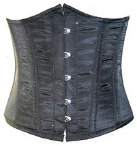 Black Poly Tapta Gothic Burlesque Halloween Prom Party Costume Underbust Corset - £51.10 GBP