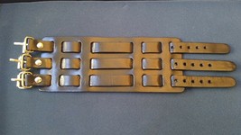 Schwarzes Leder Armreif Armband - 7.6cm Breit Mit 3 Schnallen Be Ein Roc... - €12,40 EUR+
