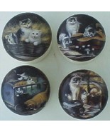 Ceramic Cabinet Knobs W/ Kittens Kitten Barn Cats Cat (4) - £12.40 GBP