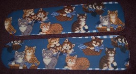 CUSTOM ~ 42&quot; CEILING FAN WITH ADORABLE KITTENS CATS MOTIF~ COUNTRY BLUE - $2,168.02 MXN