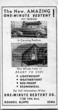 1950 Print Ad One-Minute Bedtents On Top of Car &amp; Set Up Council Bluffs,... - £7.51 GBP