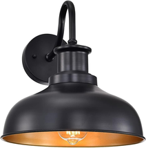 Outdoor Gooseneck Barn Light Wall Sconce Black Farmhouse Fixture RZ007 BK - $105.92