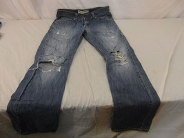 RARE Levis 514 Men&#39;s Slim Straight Jeans 33x34 MAKER FASHION TEARS &amp; RIP... - $52.96 CAD