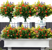 Outdoor Uv Resistant Fake Mums Plastic Plants For Outside Window Box Han... - £29.33 GBP